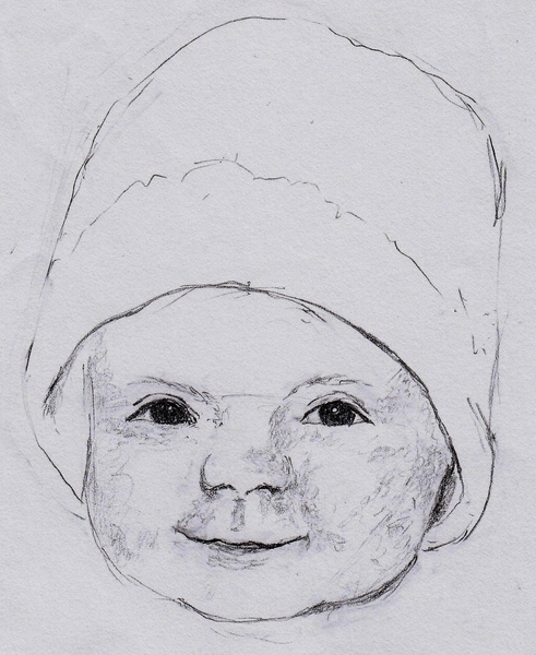 Ain't She Cute - Bryn   pencil sketch on paper   Dorothy dhunter Adams