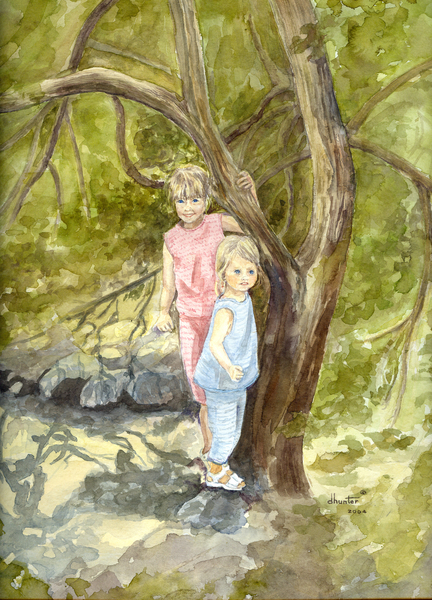Hiding Under The Tree  SOLD