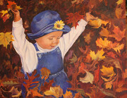 Playing in the Leaves  SOLD