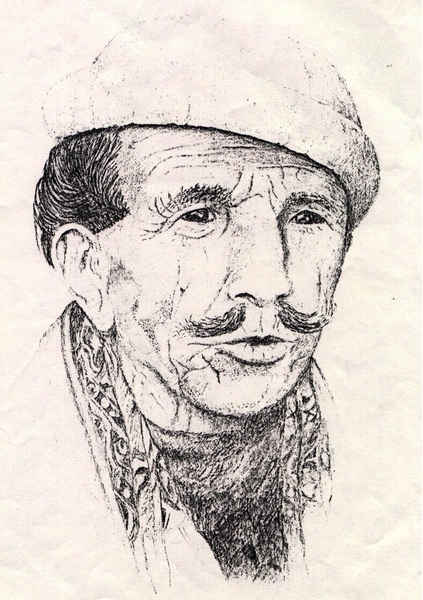 Pencil Study   first Portrait Class    image from National Geographic   Dorothy dhunter Adams