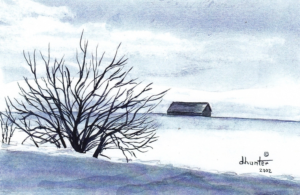Winter Barn   Dorothy dhunter Adams 2002  SOLD