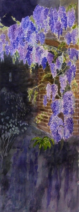 wisteria at dusk   dorothy dhunter adams   SOLD